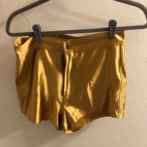 Gold disco shorts
